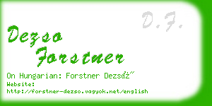 dezso forstner business card